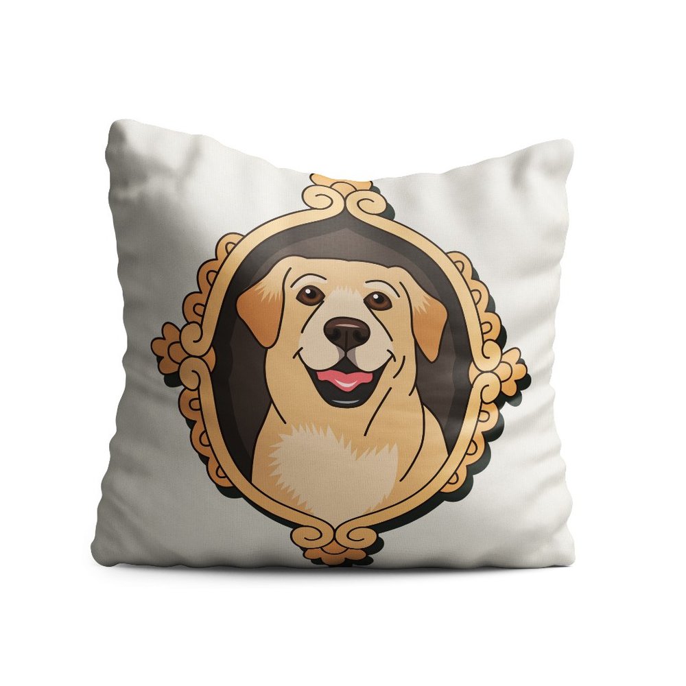 Set of 2 Yellow Labrador Decorative Pillows